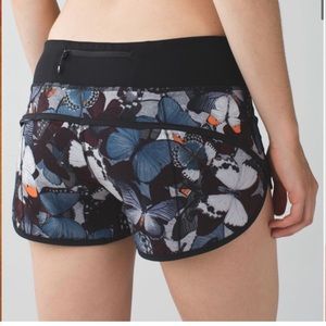 Lululemon Run Speed Short Biggie So Fly Butterfly Pizzaz Multi Black
